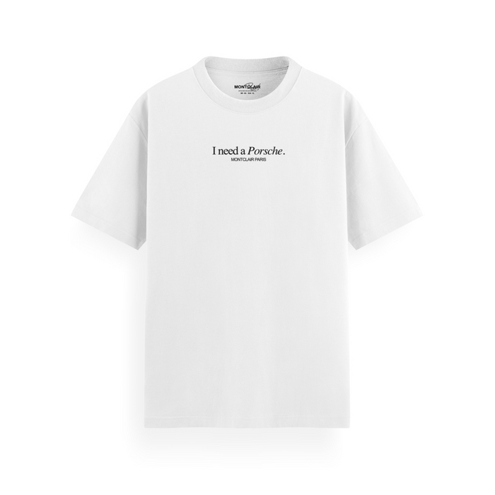 REGULAR ESSENTIAL "NEED PORSCHE" BRANCA — verso