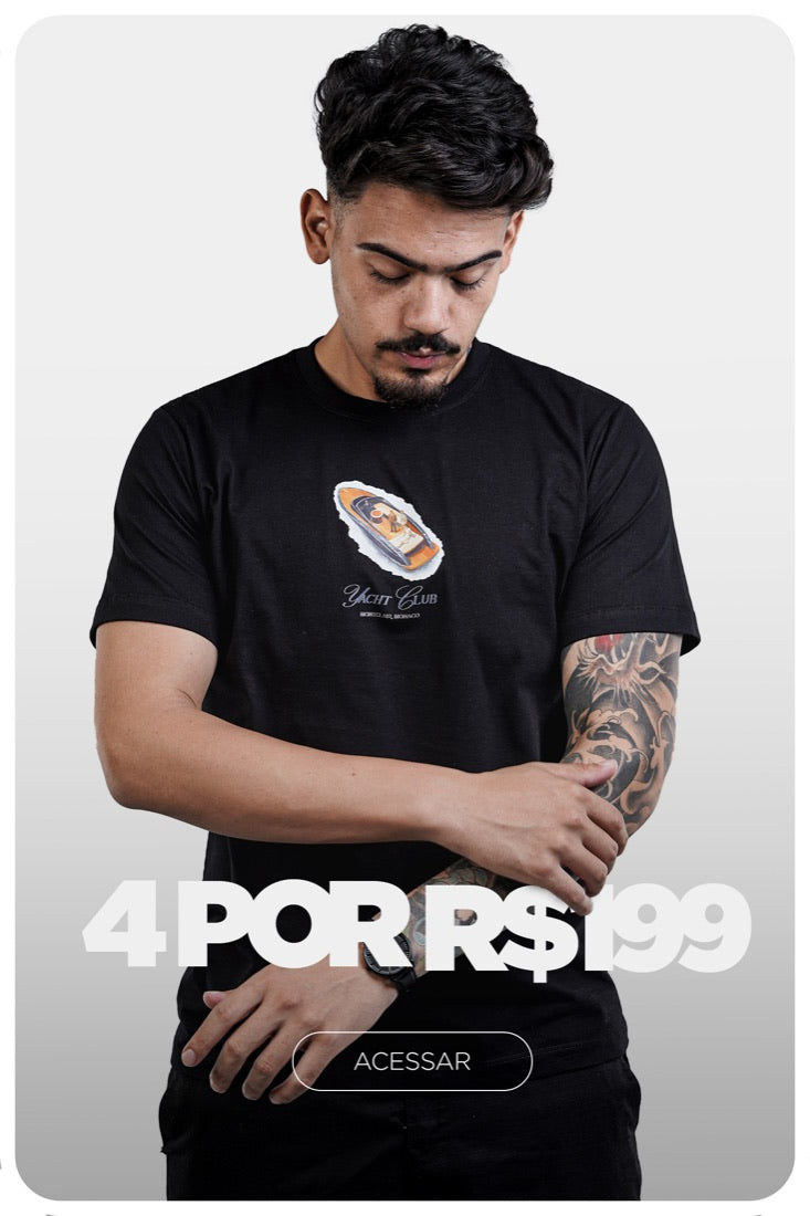 Combo: 4 camisetas por R$199
