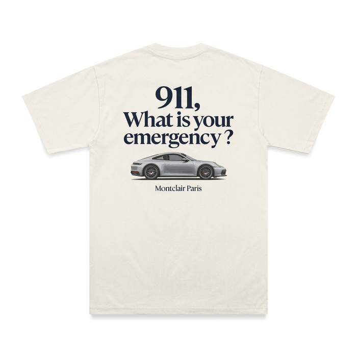 OVERSIZED ''911'' OFF WHITE
