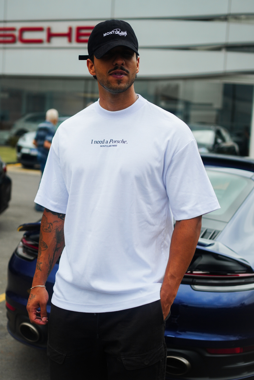 OVERSIZED ''NEED PORSCHE" BRANCA — foto 5