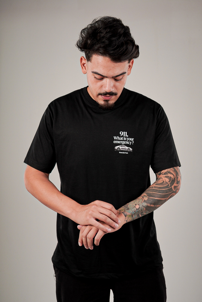 CAMISETA "911" PRETA — verso