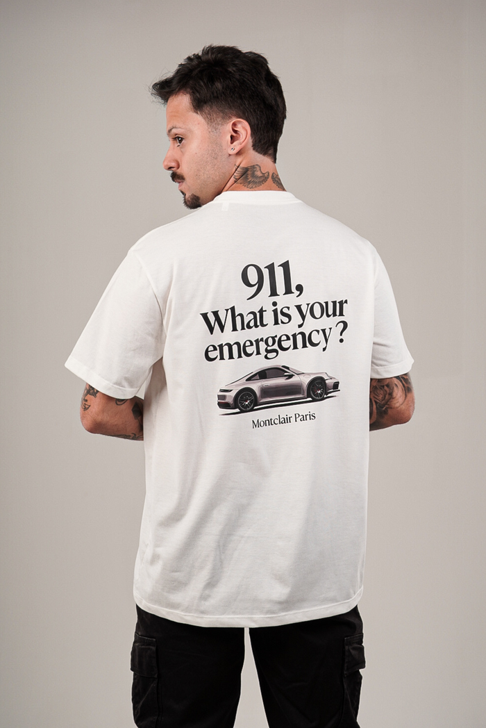 CAMISETA "911" OFF WHITE — verso