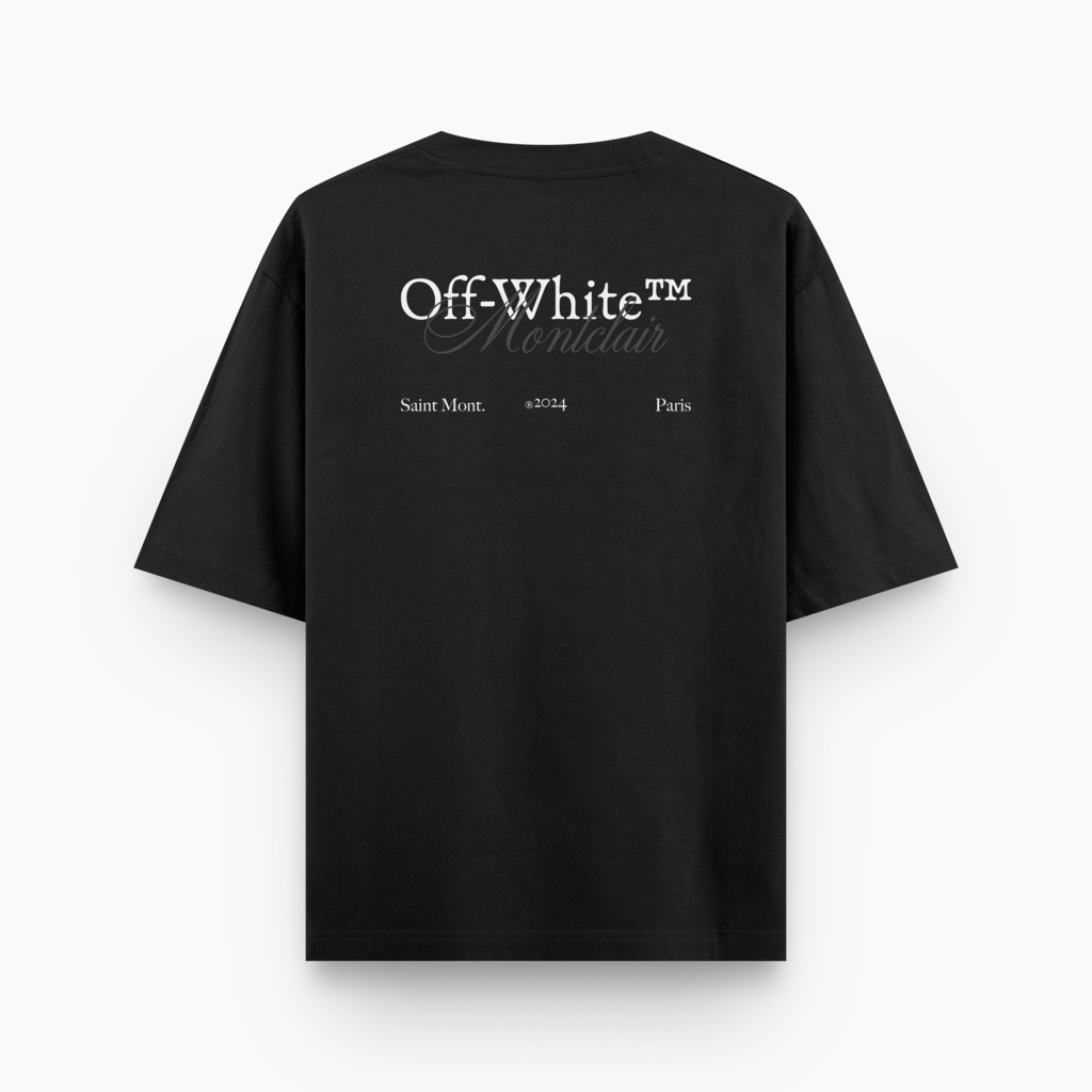 OVERSIZED ''OFF WHITE X MONTCLAIR'' PRETA — foto 1