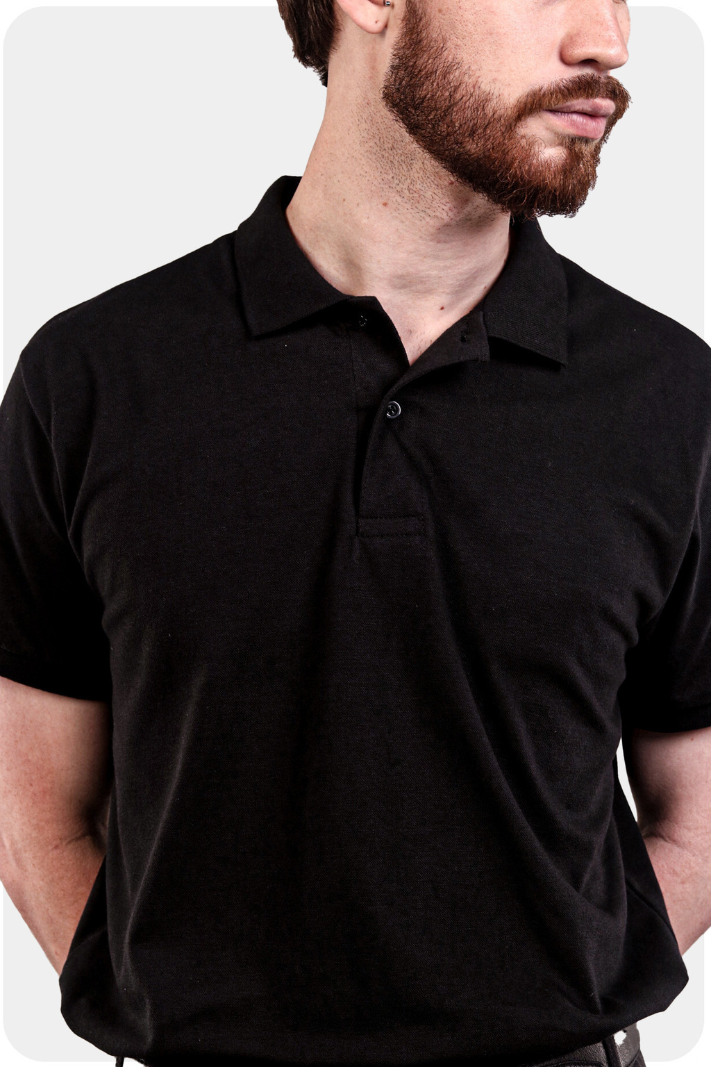 GOLA POLO REGULAR ''BASIC'' BLACK — foto 2