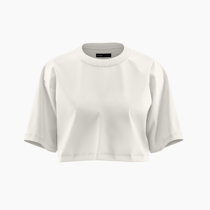 CROPPED BASIC OVERSIZED OFF WHITE