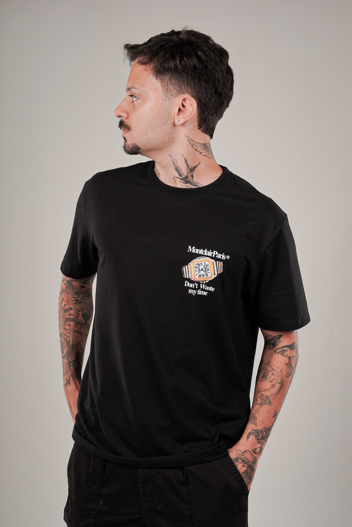 CAMISETA "MY TIME" PRETA — verso