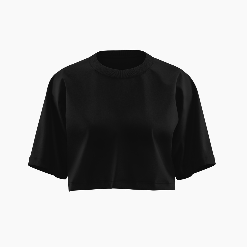 CROPPED BASIC OVERSIZED PRETA — foto 1